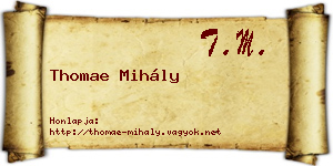 Thomae Mihály névjegykártya